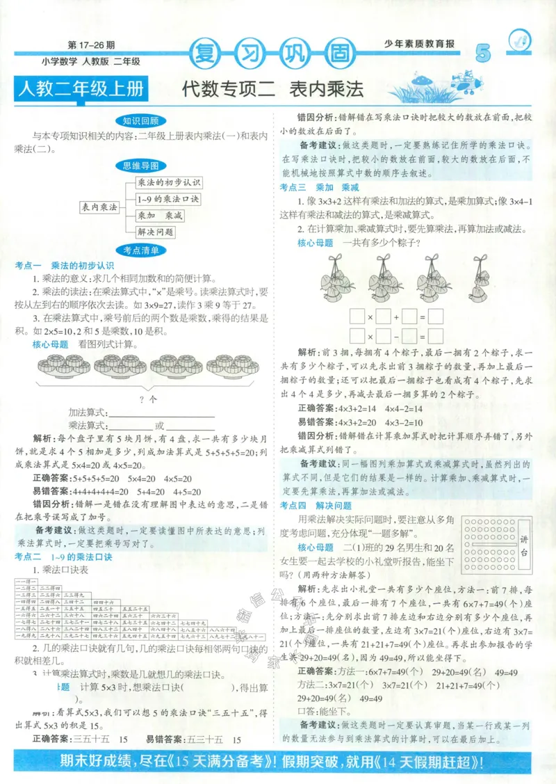 《014.24春人教版数学少年素质教育报14天寒假赶超二年级（有答案）公众号：米妈家长圈_小学1-6年级全科全套_1-6年级全科下册_二年级_其他补充资料_数学人教版资料》第5页预览