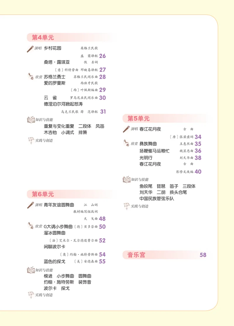 《（人音北京版）7年级上册_光塔笔记初中课本_初中音乐_北京版》第4页预览