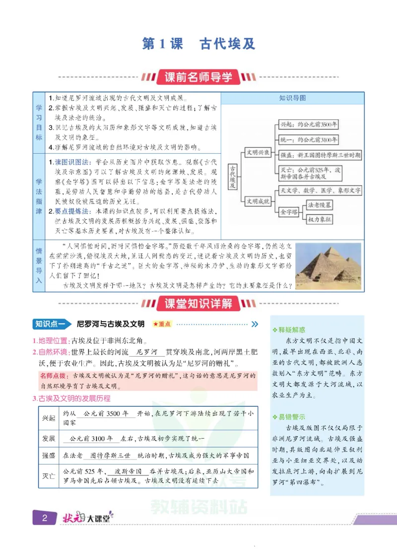 《状元大课堂九年级上册历史人教版正文_初中各科《状元大课堂导学案》_7-9上册_初中历史《状元大课堂》导学案》第10页预览