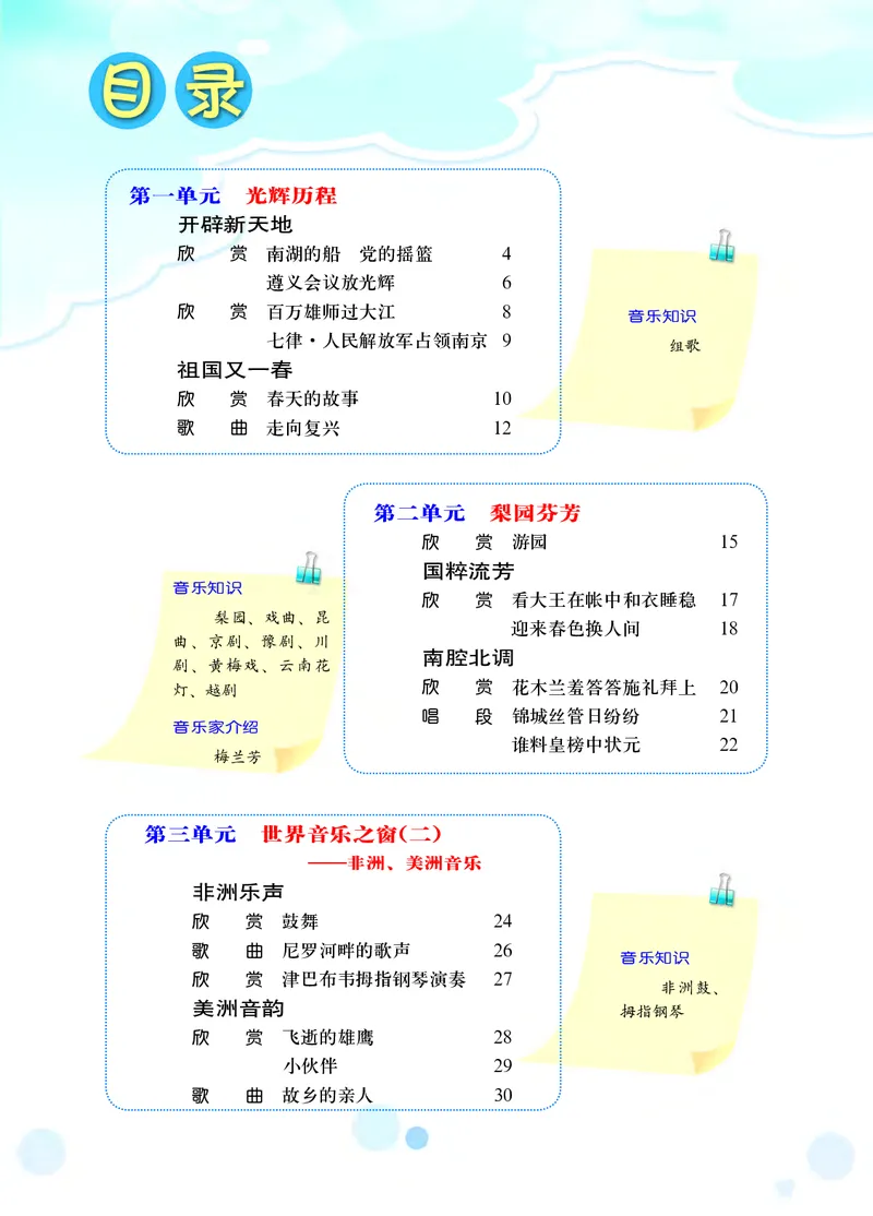 《音乐9年级下册_光塔笔记初中课本_初中音乐_西师大》第6页预览