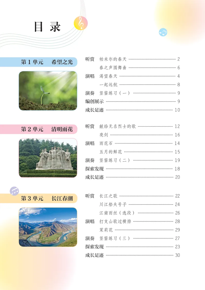《音乐七下苏少版（2025春）简谱_光塔笔记初中课本_2025春新增教材合集_初中音乐7年级下册（2025春）》第5页预览