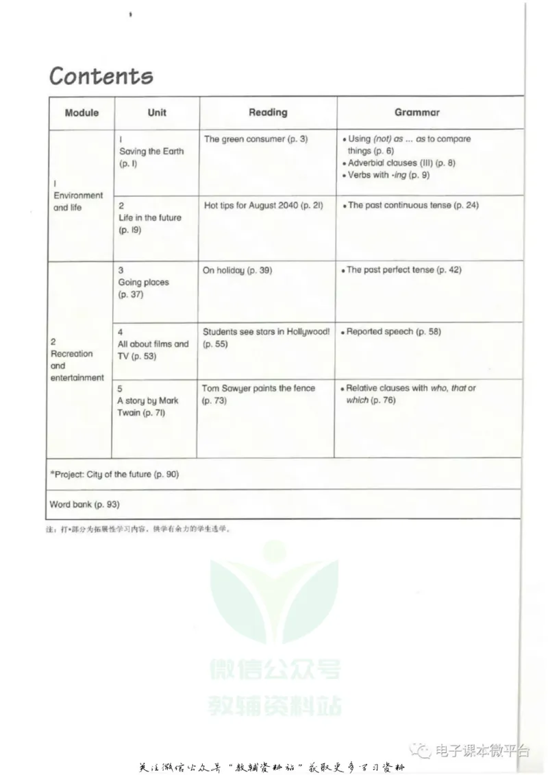 《九年级下册英语上海牛津版电子课本_光塔笔记初中课本_初中英语_牛津上海版》第3页预览