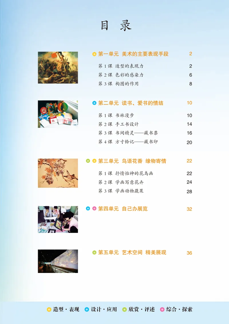 《（鲁教版）美术7年级上册_光塔笔记初中课本_初中美术_鲁教版五四制》第6页预览
