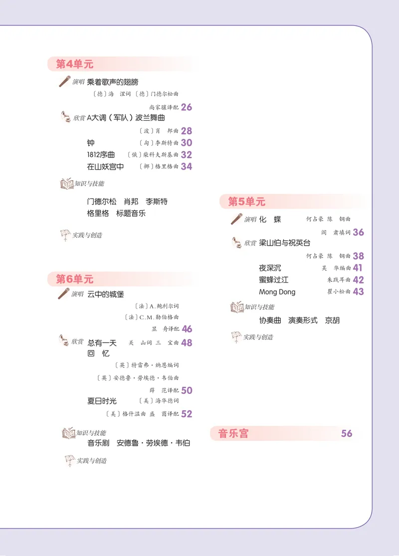 《（人音北京版）9年级上册_光塔笔记初中课本_初中音乐_北京版》第4页预览