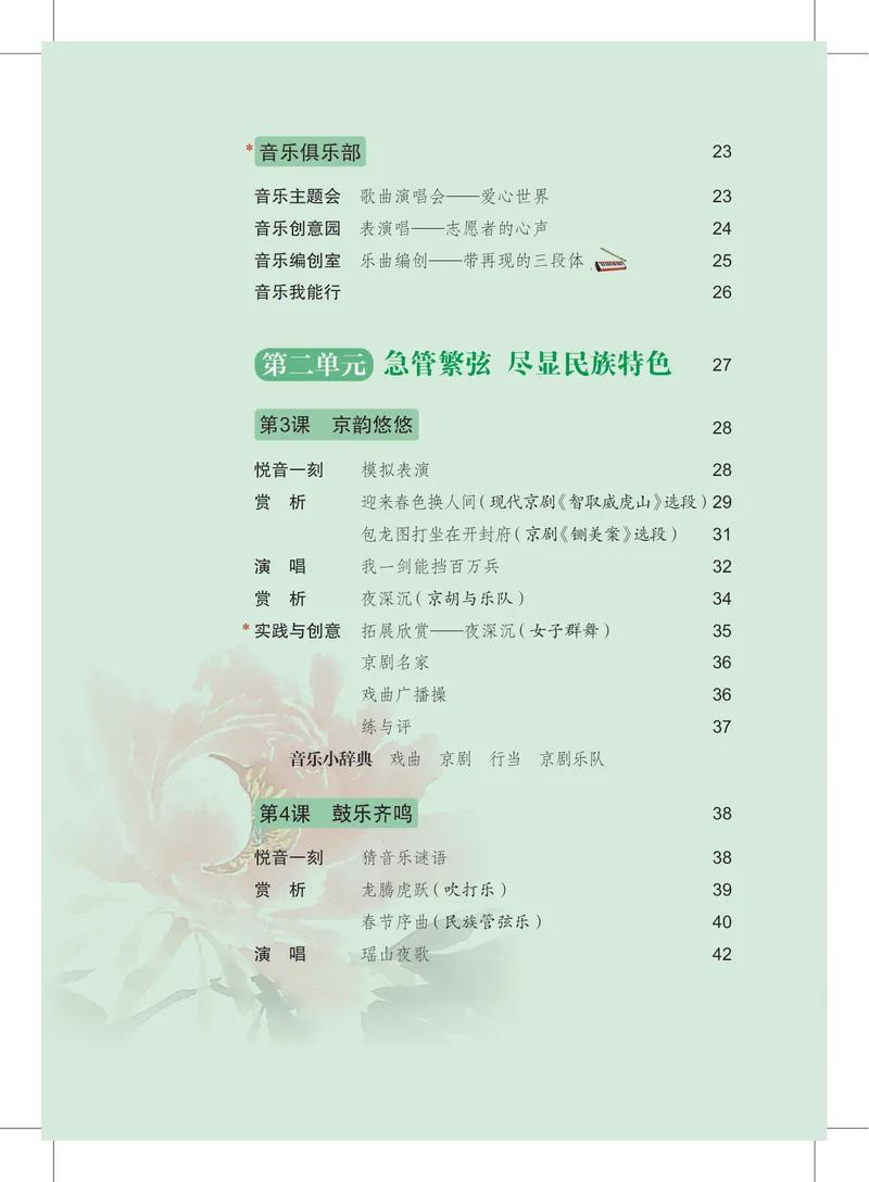《音乐七下沪教版（2025春）_光塔笔记初中课本_2025春新增教材合集_初中音乐7年级下册（2025春）》第6页预览
