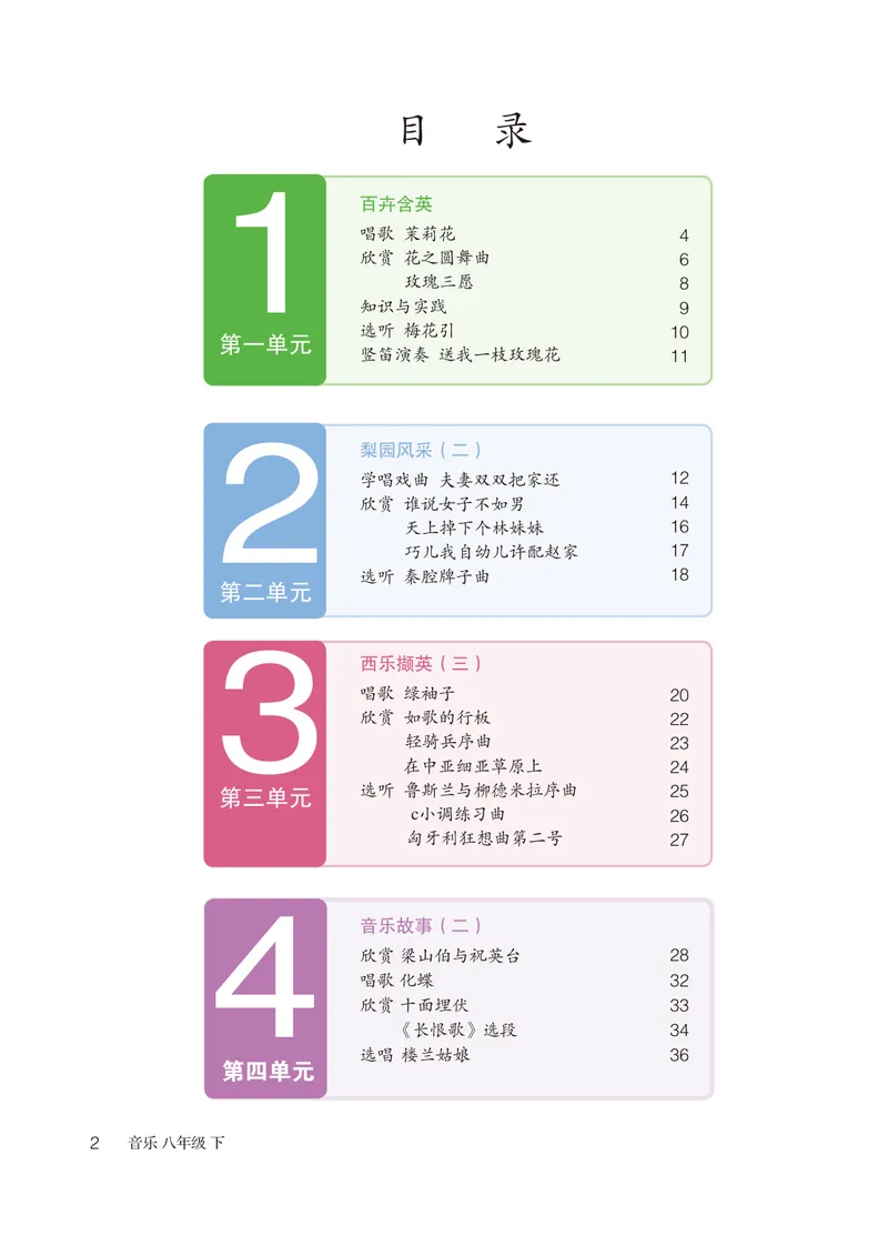 《（鲁教版）音乐8年级下册_光塔笔记初中课本_初中音乐_鲁教版五四制》第5页预览