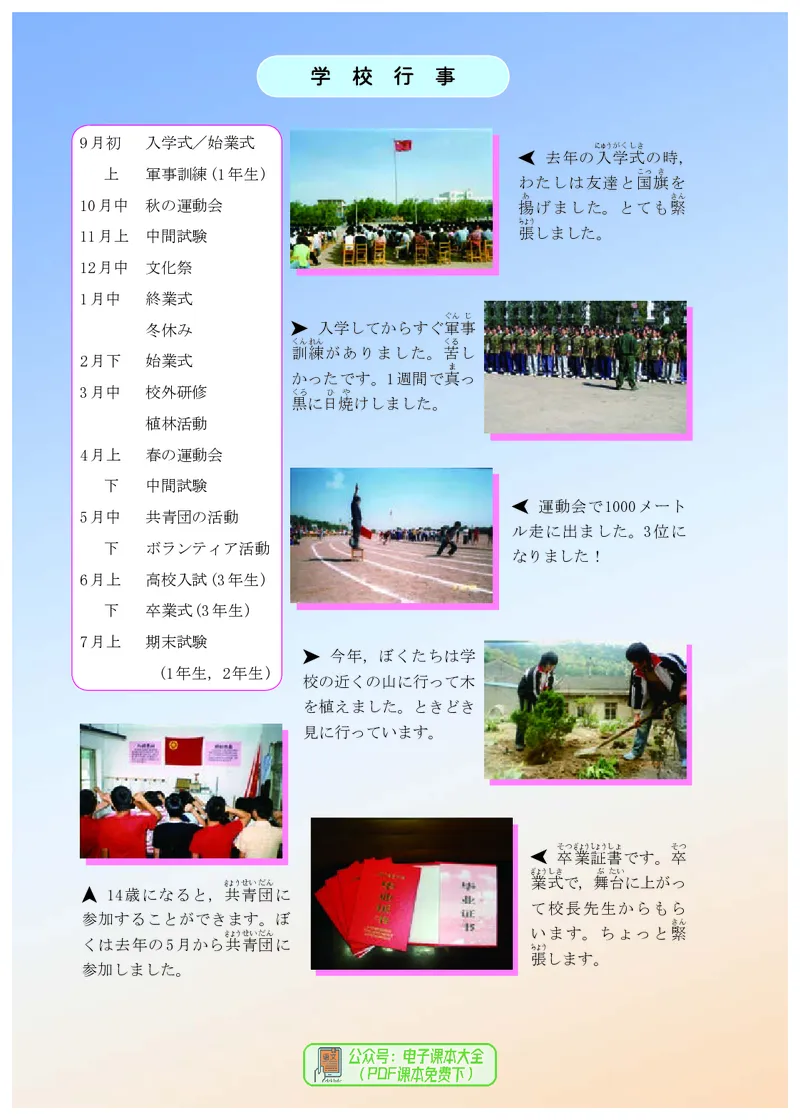 《义务教育教科书日语9年级全一册_光塔笔记初中课本_初中二外（日俄德法西班牙）_初中日语》第5页预览