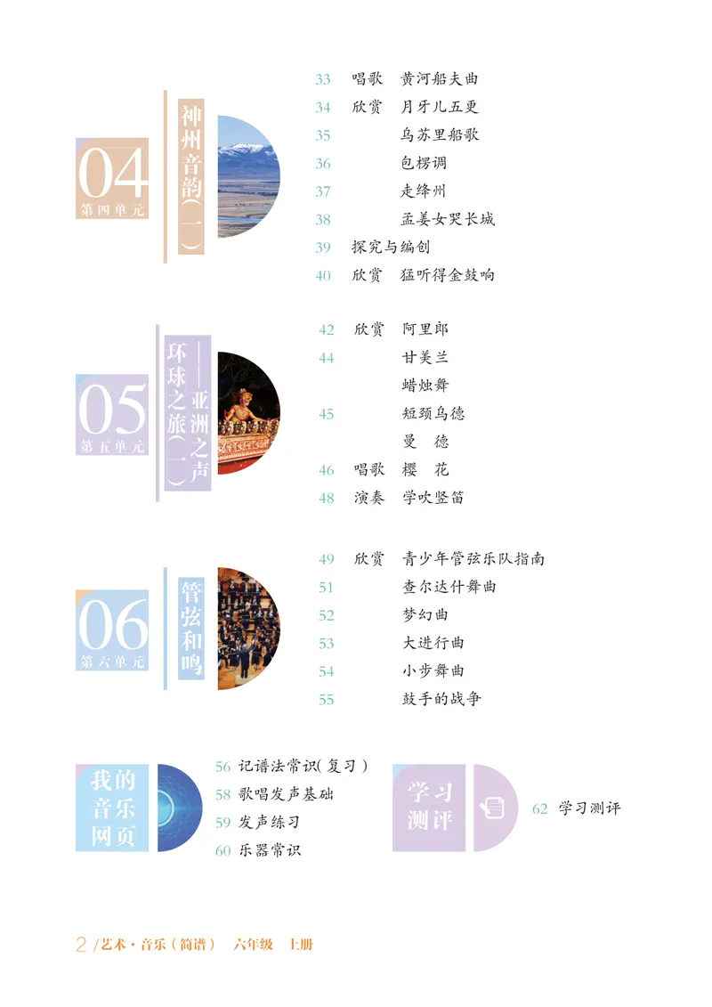 《音乐六上（鲁教版五四制）2024秋_光塔笔记初中课本_初中音乐_鲁教版五四制》第5页预览