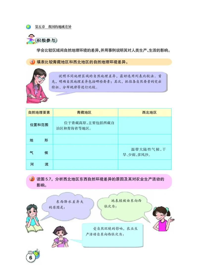 《地理八年级下册_光塔笔记初中课本_初中地理_晋教版》第10页预览