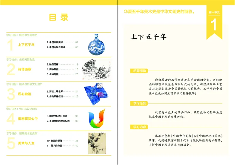 《美术八上（浙美版）2025秋_光塔笔记初中课本_初中美术_浙美版》第5页预览