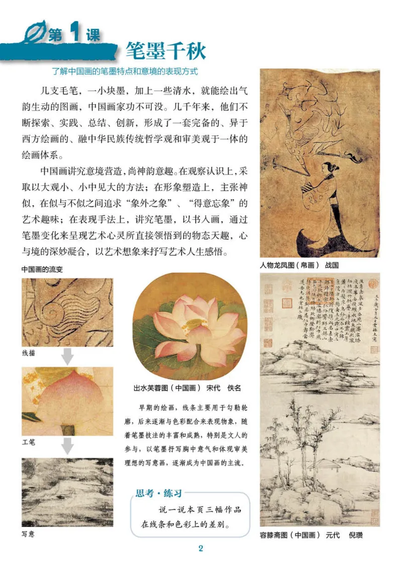《（湖南美术出版社）8年级上册_光塔笔记初中课本_初中美术_湘美版》第6页预览