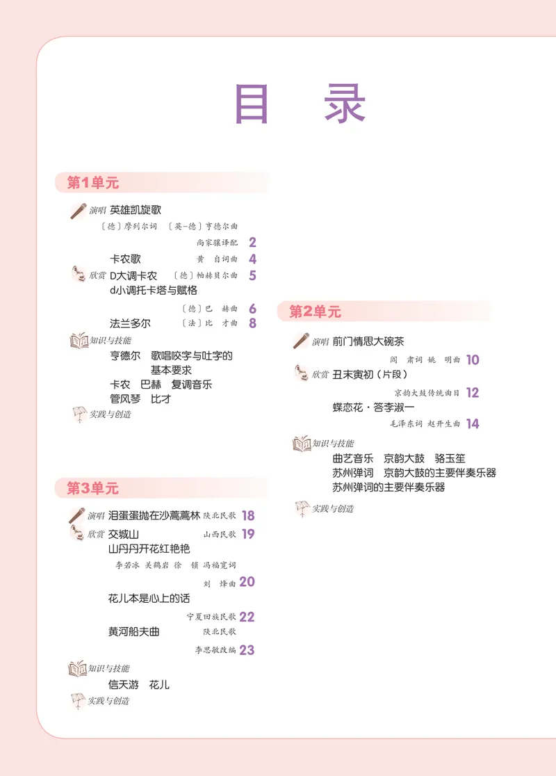 《（人音北京版）8年级下册_光塔笔记初中课本_初中音乐_北京版》第3页预览