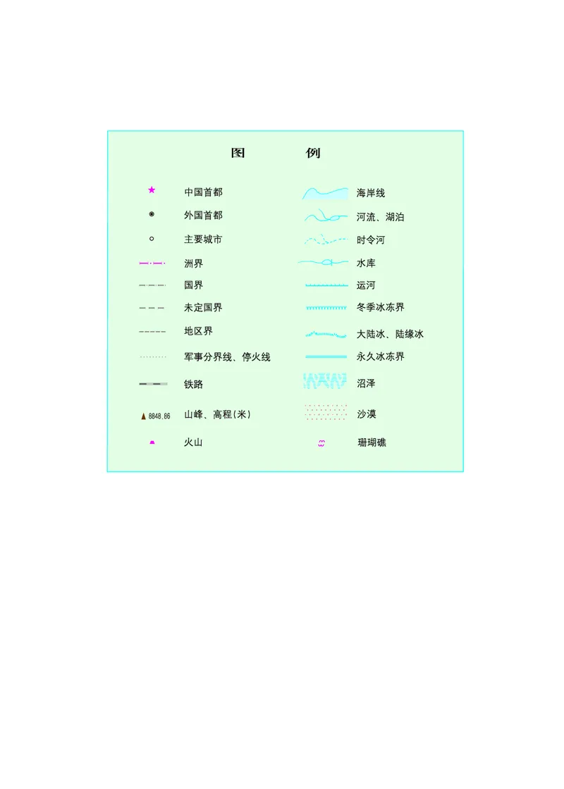 《地理七年级下册_光塔笔记初中课本_初中地理_晋教版》第4页预览