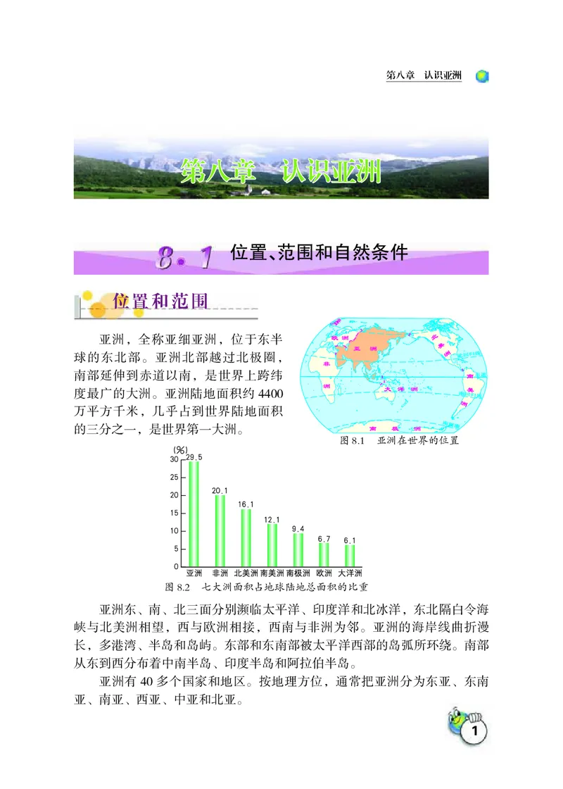 《地理七年级下册_光塔笔记初中课本_初中地理_晋教版》第5页预览