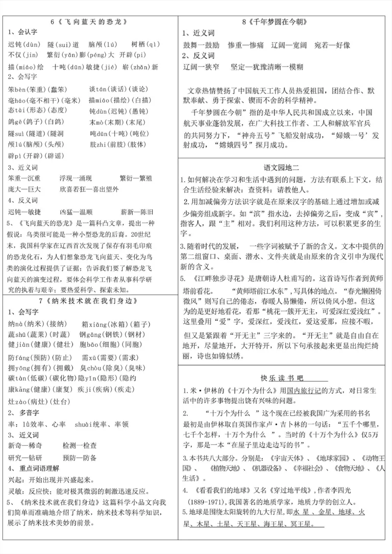 《015.24春四年级下册语文课课贴（第二版）公众号：米妈家长圈_小学1-6年级全科全套_1-6年级全科下册_四年级_其他补充资料_语文资料》第3页预览