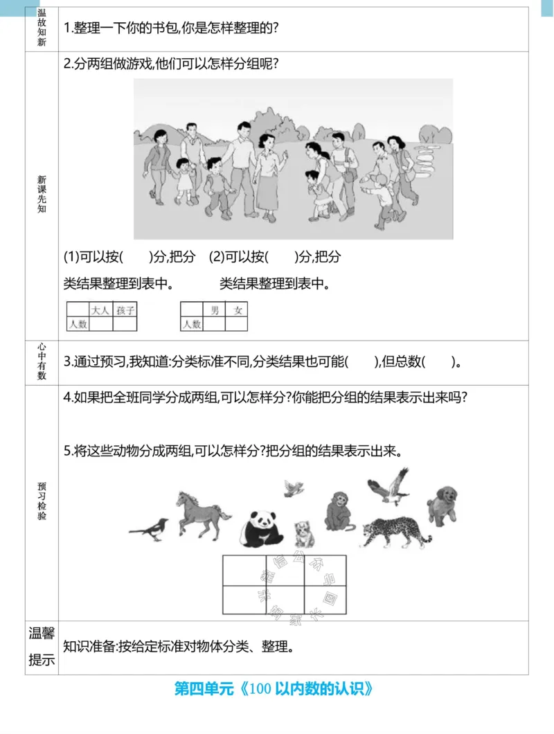 《020.24春人教版数学理想树必刷题一年级下册预习单（有答案）_小学1-6年级全科全套_1-6年级全科下册_一年级_其他补充资料_数学人教版资料》第10页预览