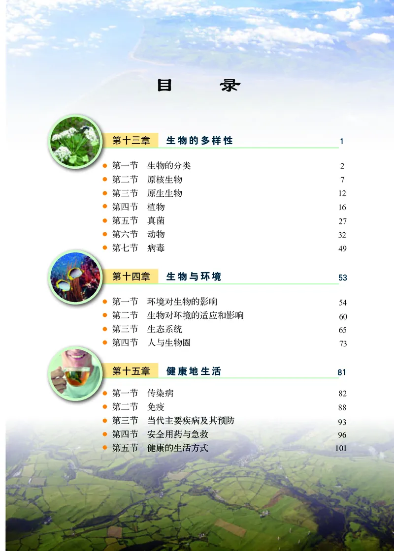 《生物学八年级下册_光塔笔记初中课本_初中生物学_北京版》第4页预览