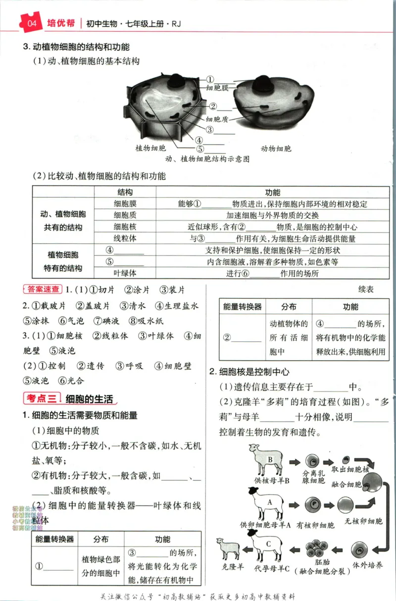 《教材帮7年级上册生物人教版培优帮_初中7-9年级《教材帮》_007教材帮-初中全科_初中教材帮7-9年级生物》第6页预览