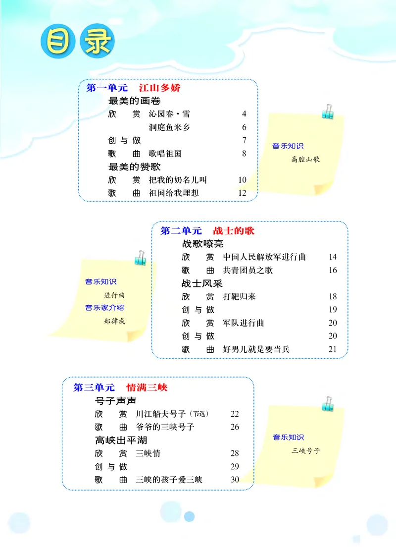 《音乐8年级上册_光塔笔记初中课本_初中音乐_西师大》第6页预览