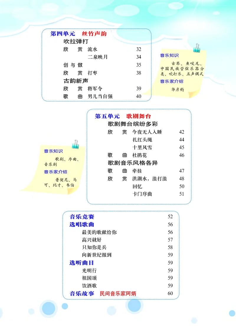 《音乐8年级上册_光塔笔记初中课本_初中音乐_西师大》第7页预览