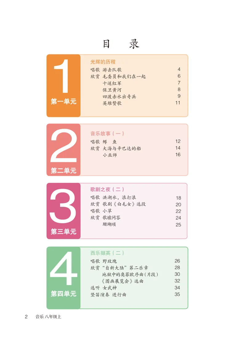 《（鲁教版）音乐8年级上册_光塔笔记初中课本_初中音乐_鲁教版五四制》第5页预览