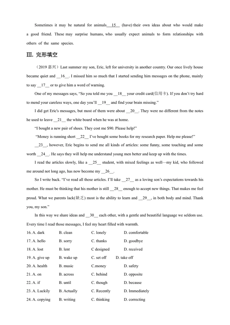 《Unit6Caringforyourhealth第5课时Speaking,WritingandProject同步练习_初中全科目同步习题+精品试卷（7-9年级）_25秋初中英语《同步习题+精品试卷》_初中英语（沪教牛津版）试卷_九年级下册》第2页预览