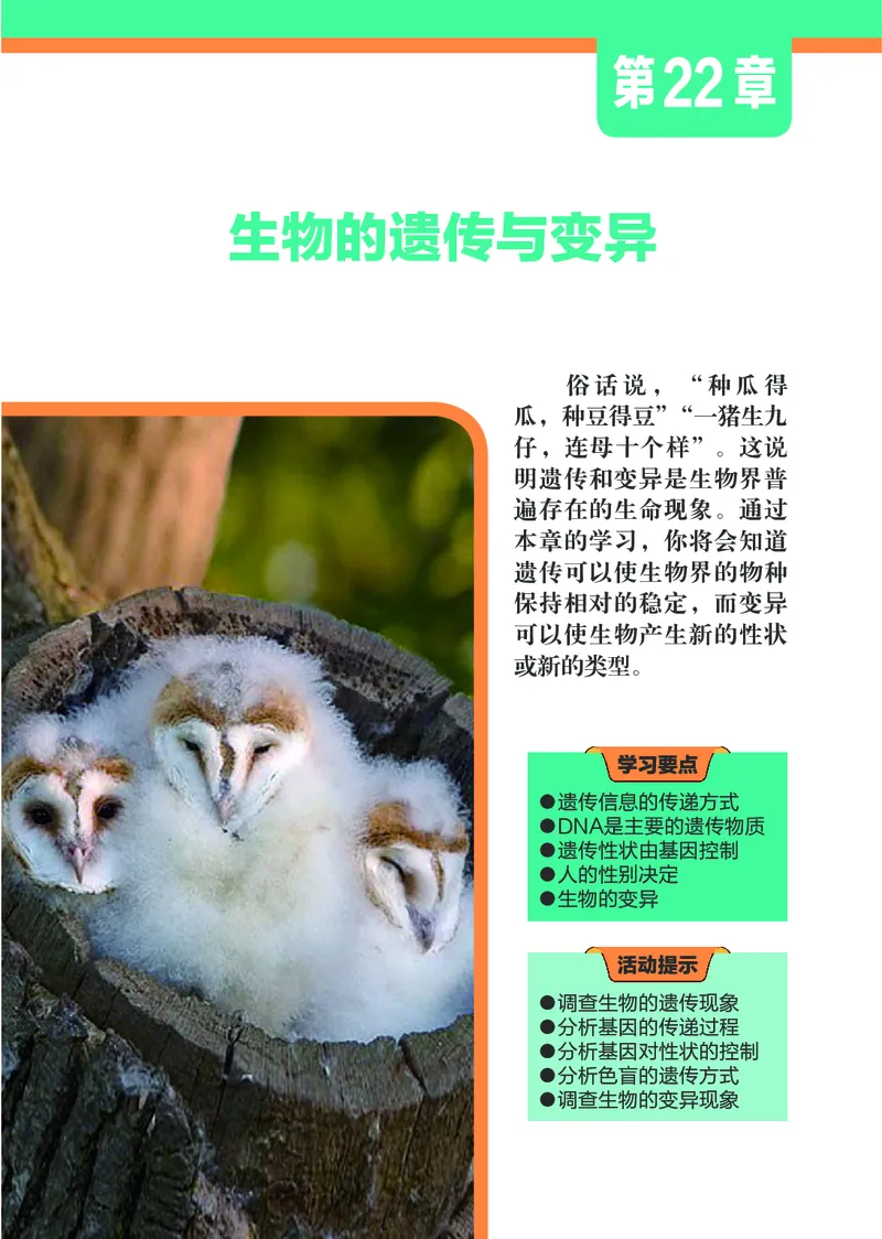 《初中生物学八年级下册_光塔笔记初中课本_初中生物学_苏科版》第6页预览