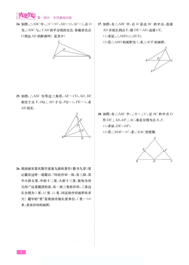 《假期特训·学期总复习八年级数学北师版_初中全科目同步习题+精品试卷（7-9年级）_25秋初中数学《同步习题+精品试卷》_初中数学北师大试卷_上册_《假期特训》》第9页预览