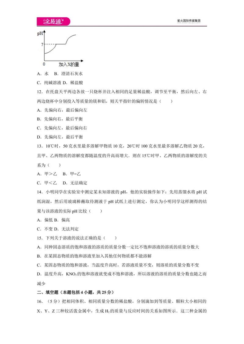 《初中化学九年级下人教版期中卷二_初中全科目同步习题+精品试卷（7-9年级）_25秋初中化学《同步习题+精品试卷》_初中化学（人教版）试卷_《同步试题》_同步试题资源包（9B）》第3页预览