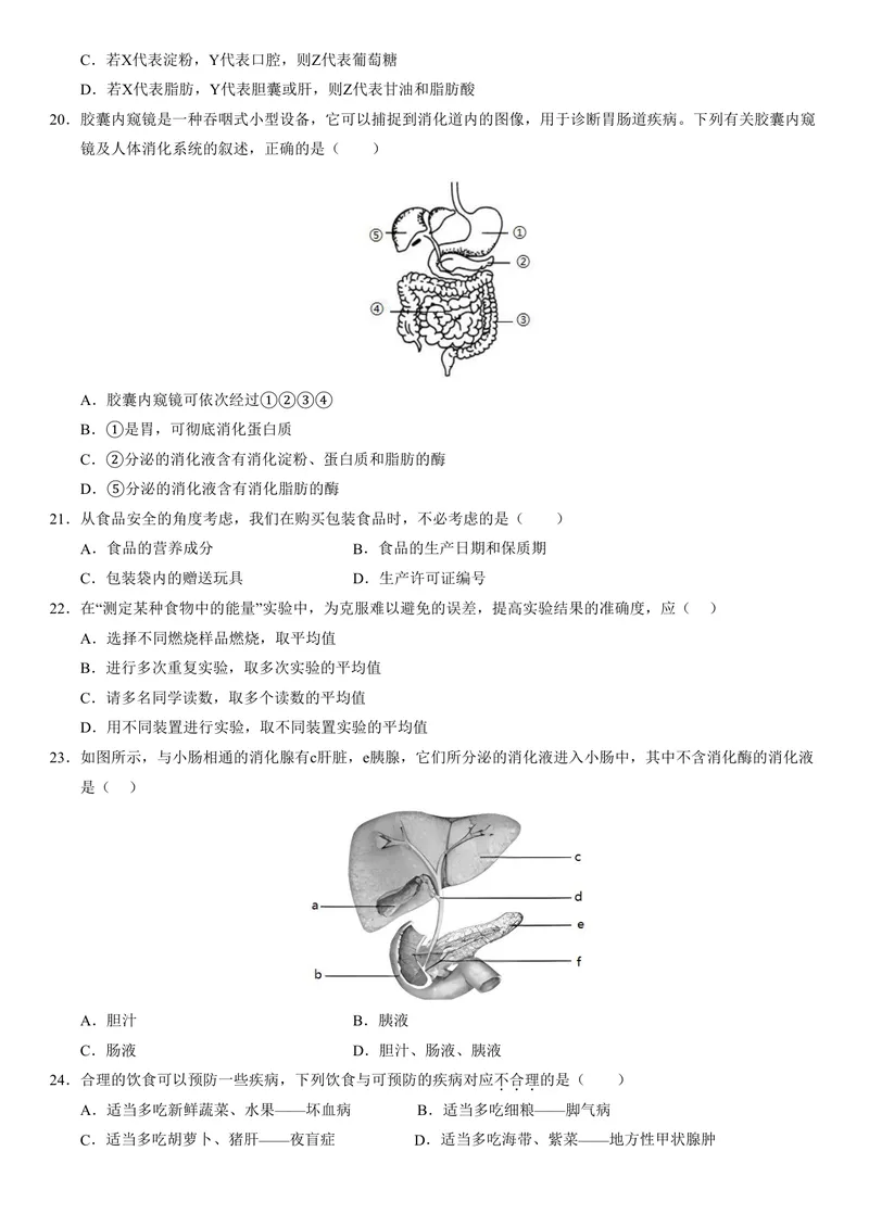 《（苏科版）八年级生物上学期第一次月考（考试版）_初中全科目《第一次月考试卷》7-9年级上册_2026版初中《第一次月考》8年级上册（七科全套）（人教、北师等多版本）_8年级生物上》第4页预览