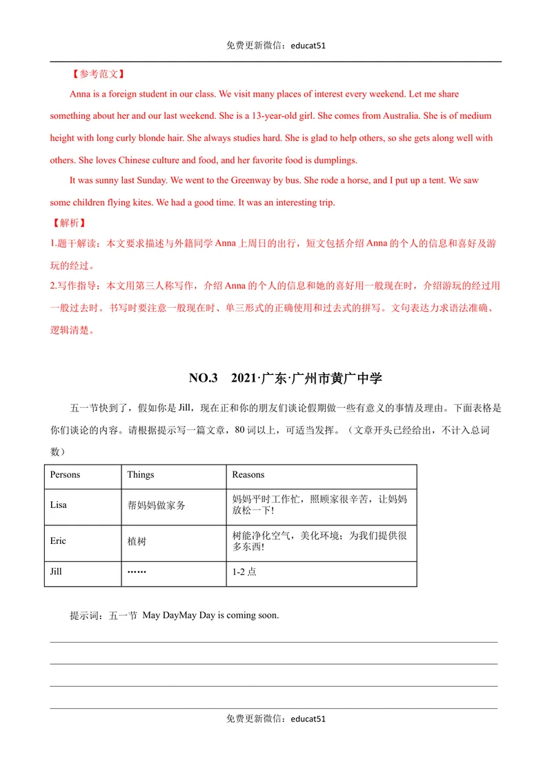 《专题12书面表达（解析版）_初中全科目同步习题+精品试卷（7-9年级）_25秋初中英语《同步习题+精品试卷》_初中英语（沪教牛津版）试卷_七年级下册》第3页预览