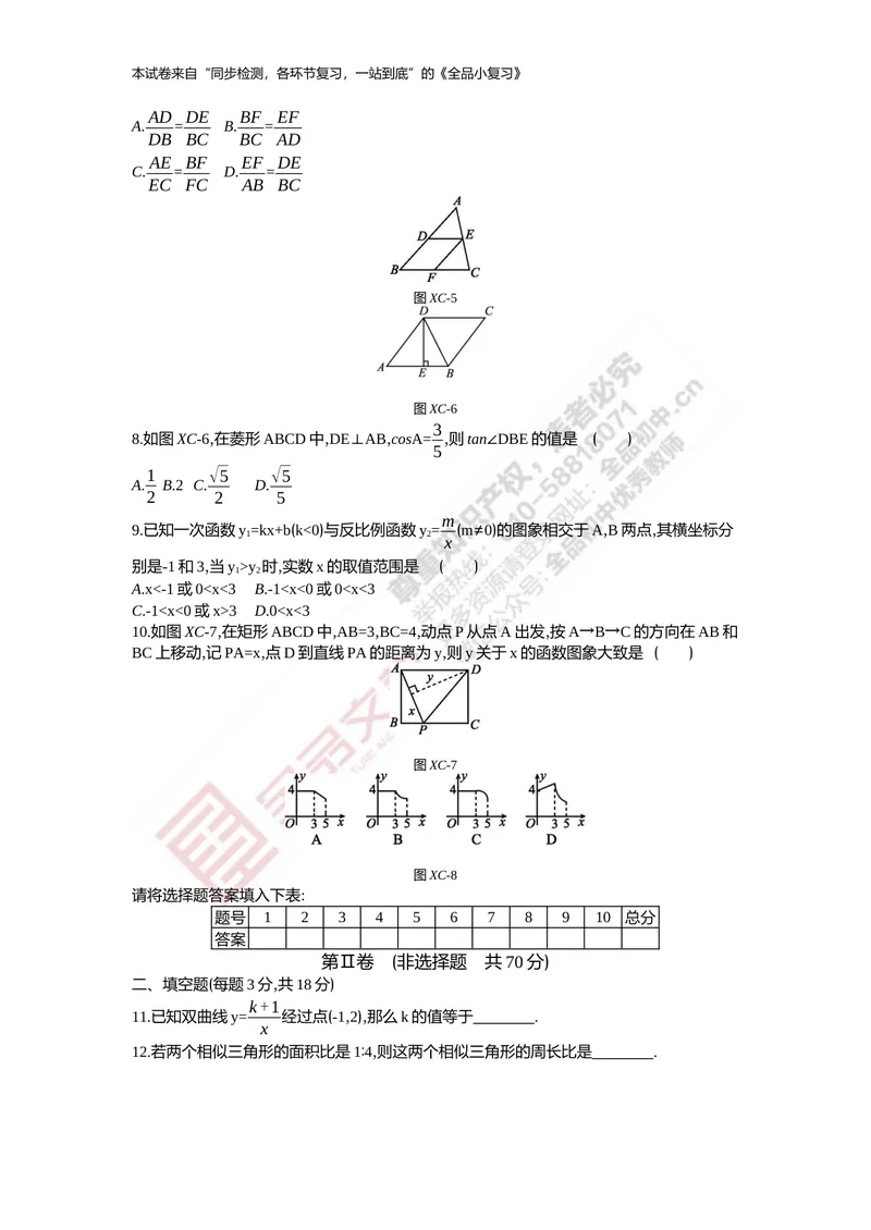 《九年级下册综合测试_初中全科目同步习题+精品试卷（7-9年级）_25秋初中数学《同步习题+精品试卷》_初中数学人教版试卷_初中数学人教版7-9年级上册_《全品期末复习卷》》第2页预览