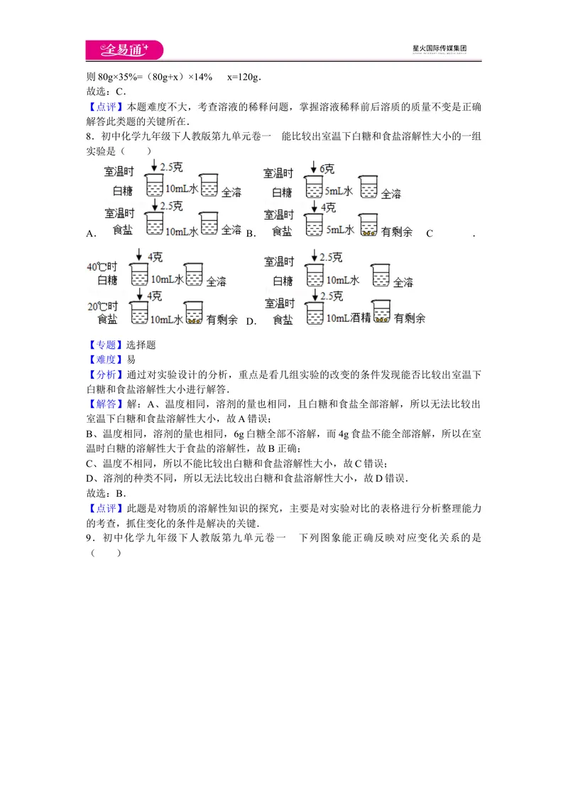 《初中化学九年级下人教版第九单元卷一_初中全科目同步习题+精品试卷（7-9年级）_25秋初中化学《同步习题+精品试卷》_初中化学（人教版）试卷_《同步试题》_同步试题资源包（9B）》第4页预览