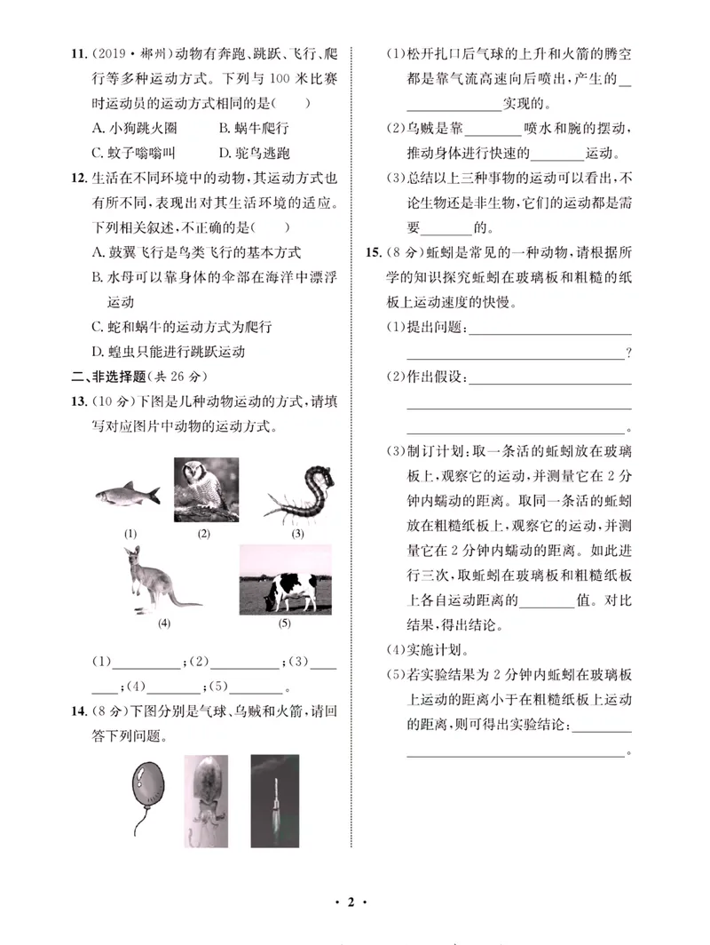 《一卷好题·八年级上册生物北师版·夹册_初中全科目同步习题+精品试卷（7-9年级）_25秋初中生物《同步习题+精品试卷》_初中生物试卷（北师大）_《一卷好题》》第5页预览