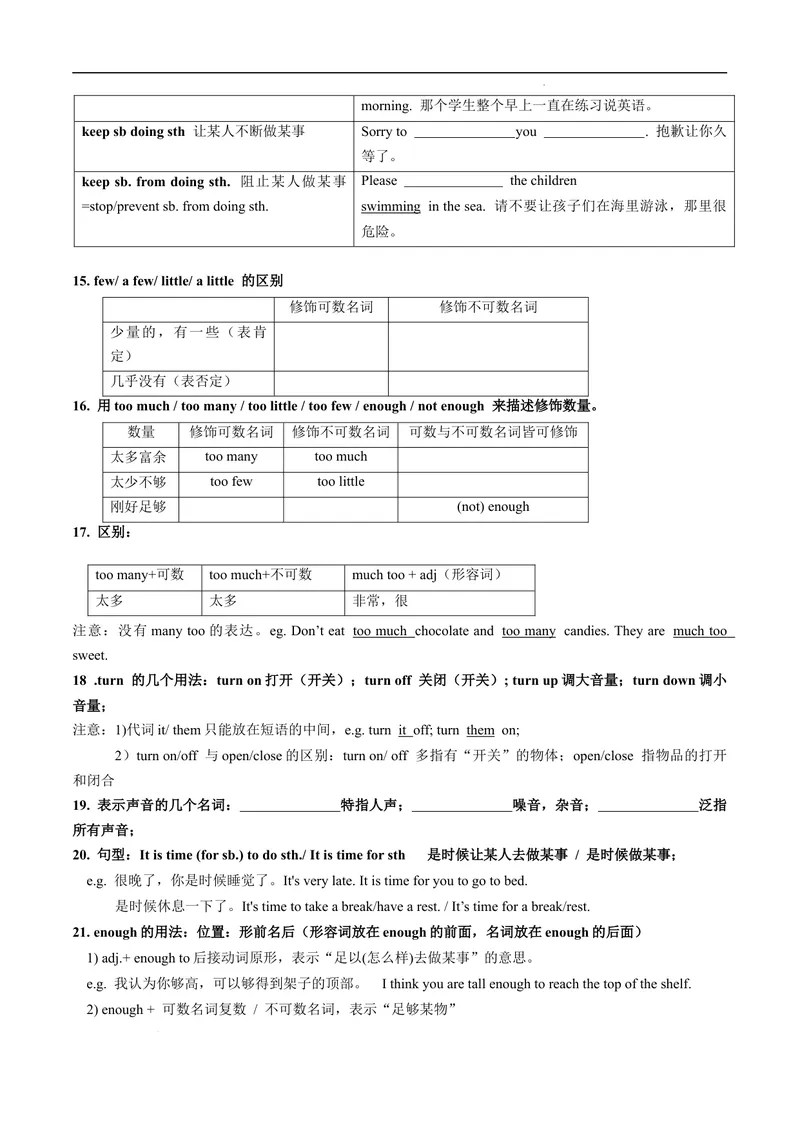 《专题2.语法知识清单及语法选择--2021-2022学年七年级下学期英语期末复习手册（牛津深圳版）（学生版）_初中全科目同步习题+精品试卷（7-9年级）_25秋初中英语《同步习题+精品试卷》》第3页预览