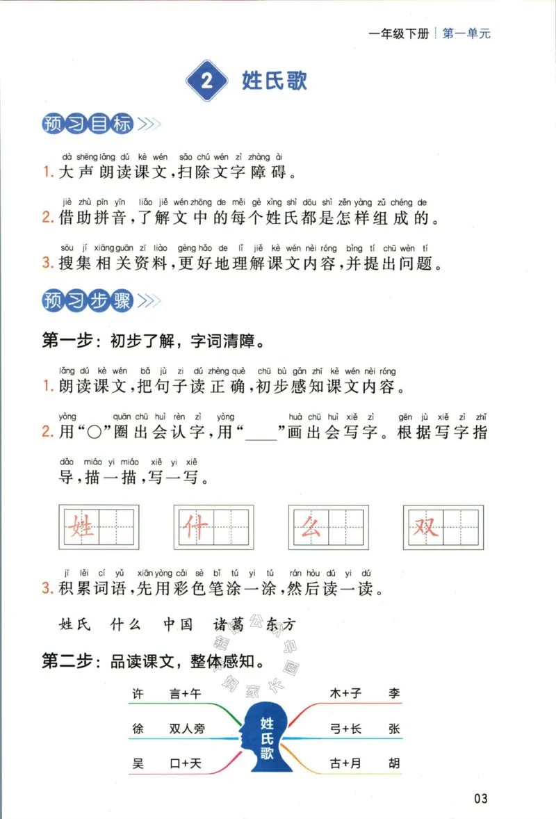《026.一本一年级下册语文高效预习单_小学1-6年级全科全套_1-6年级全科下册_一年级_其他补充资料_语文资料》第5页预览