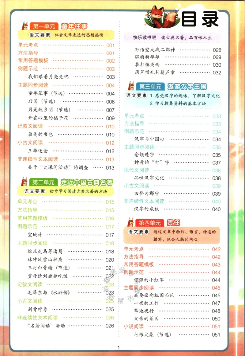 《023.开心教育阅读理解与答题模板五年级下册（有答案）公众号：米妈家长圈_小学1-6年级全科全套_1-6年级全科下册_五年级_其他补充资料_教辅系列_语文资料》第2页预览