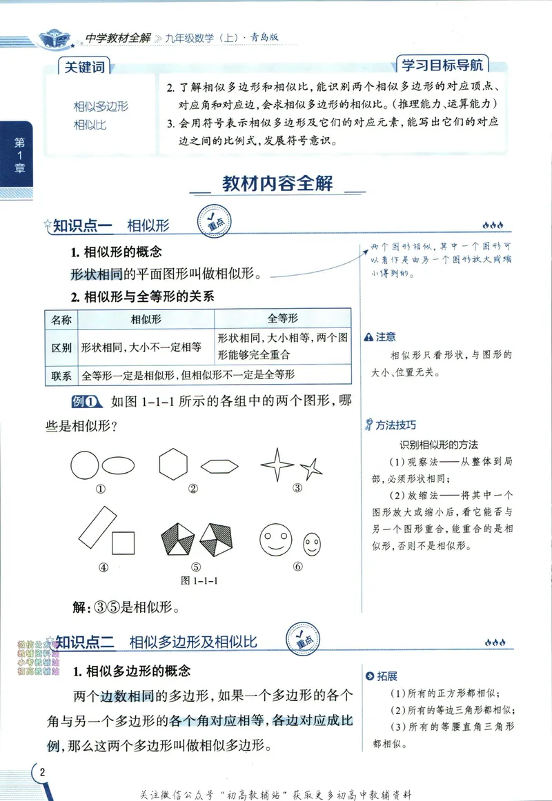 《中学教材全解九年级上册数学青岛版_初中《教材全解》7-9年级上下册_初中数学《中学教材全解》7-9年级上下册_青岛版》第10页预览