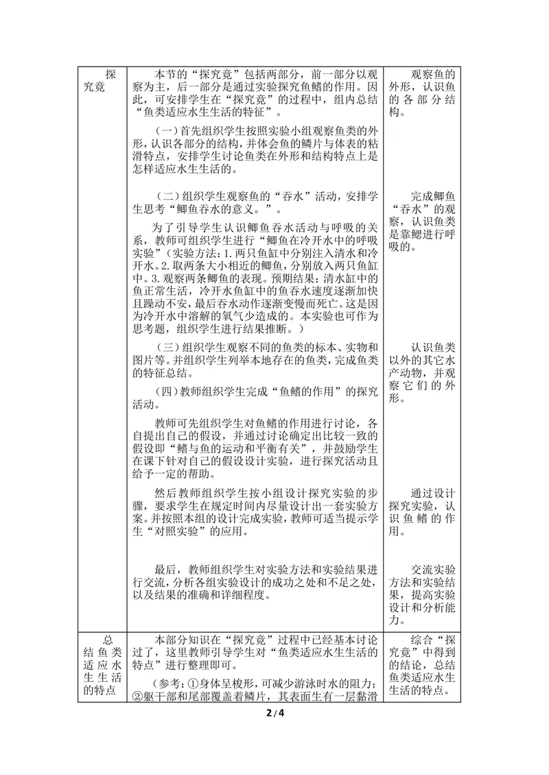 《《鱼类》教案_初中全科目同步习题+精品试卷（7-9年级）_25秋初中生物《同步习题+精品试卷》_初中生物试卷（冀少版）_《同步练习+教案学案》_七年级上册_第四章多种多样的动物》第2页预览