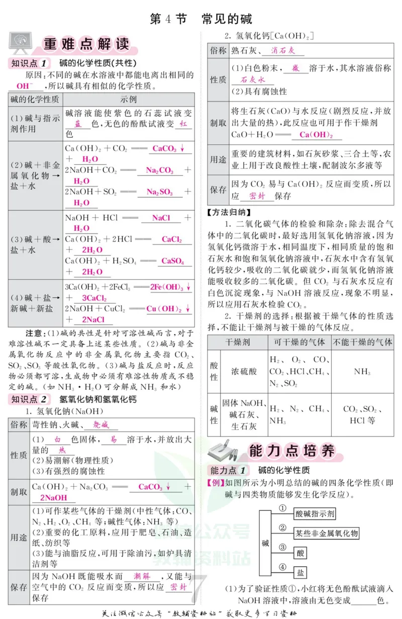 《《课堂内外》九年级全册科学浙江专版小册子教师用书_初中全科目同步习题+精品试卷（7-9年级）_25秋初中科学《同步习题+精品试卷》_《课堂内外》》第10页预览