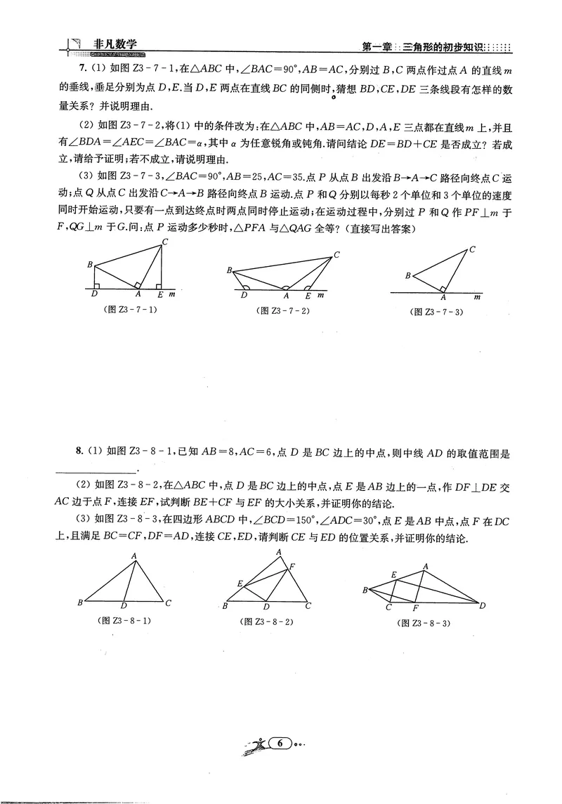 《《非凡数学•助力重高》八上作业本_初中全科目同步习题+精品试卷（7-9年级）_25秋初中数学《同步习题+精品试卷》_初中数学人教版试卷_初中数学人教版7-9年级上册_《非凡数学》》第8页预览