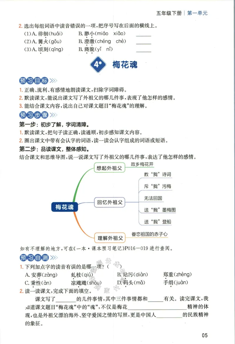 《029.一本五年级下册语文高效预习单公众号：米妈家长圈_小学1-6年级全科全套_1-6年级全科下册_五年级_其他补充资料_教辅系列_语文资料》第7页预览