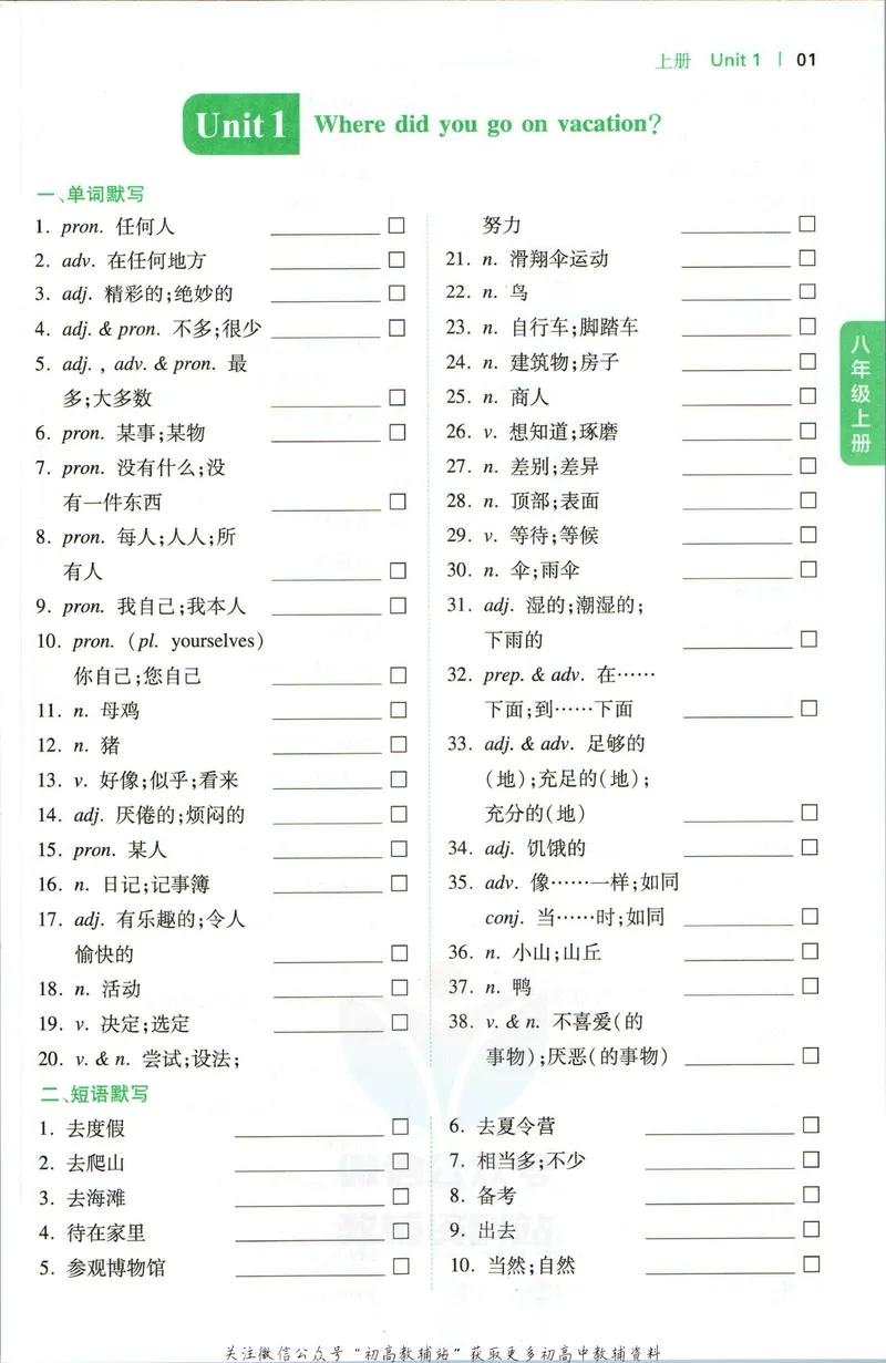 《一本初中英语词汇默写本8年级(人教版)_初中全科目同步习题+精品试卷（7-9年级）_25秋初中英语《同步习题+精品试卷》_初中英语（人教版）试卷_初中英语7-9年级下册》第2页预览