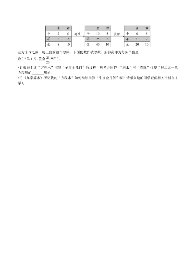 《七年级下册第10章二元一次方程组单元作业_0作业_初中全科目同步习题+精品试卷（7-9年级）_25秋初中数学《同步习题+精品试卷》_初中数学苏科版试卷_《优秀作业单》_七年级》第8页预览