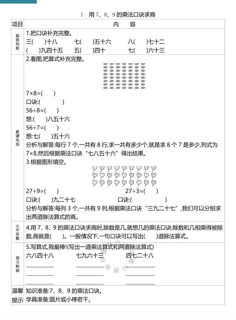 《021.24春人教版数学理想树必刷题二年级下册预习单（有答案）公众号：米妈家长圈_小学1-6年级全科全套_1-6年级全科下册_二年级_其他补充资料_数学人教版资料》第10页预览