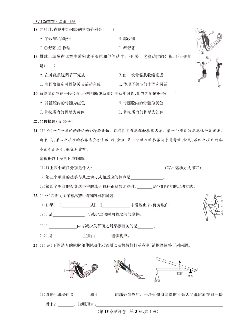 《一卷好题·八年级上册生物北师版·正文_初中全科目同步习题+精品试卷（7-9年级）_25秋初中生物《同步习题+精品试卷》_初中生物试卷（北师大）_《一卷好题》》第4页预览