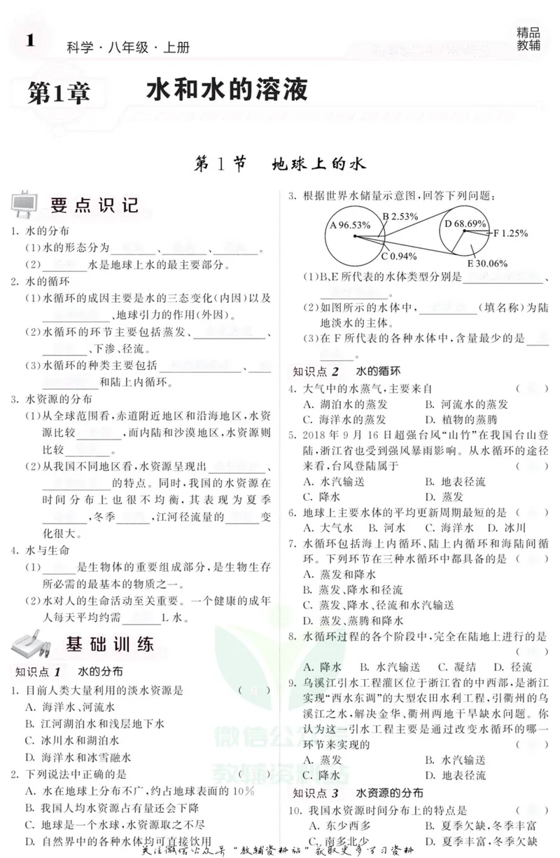 《《课堂内外》八年级上册科学浙教版A本去答案版_初中全科目同步习题+精品试卷（7-9年级）_25秋初中科学《同步习题+精品试卷》_《课堂内外》》第2页预览