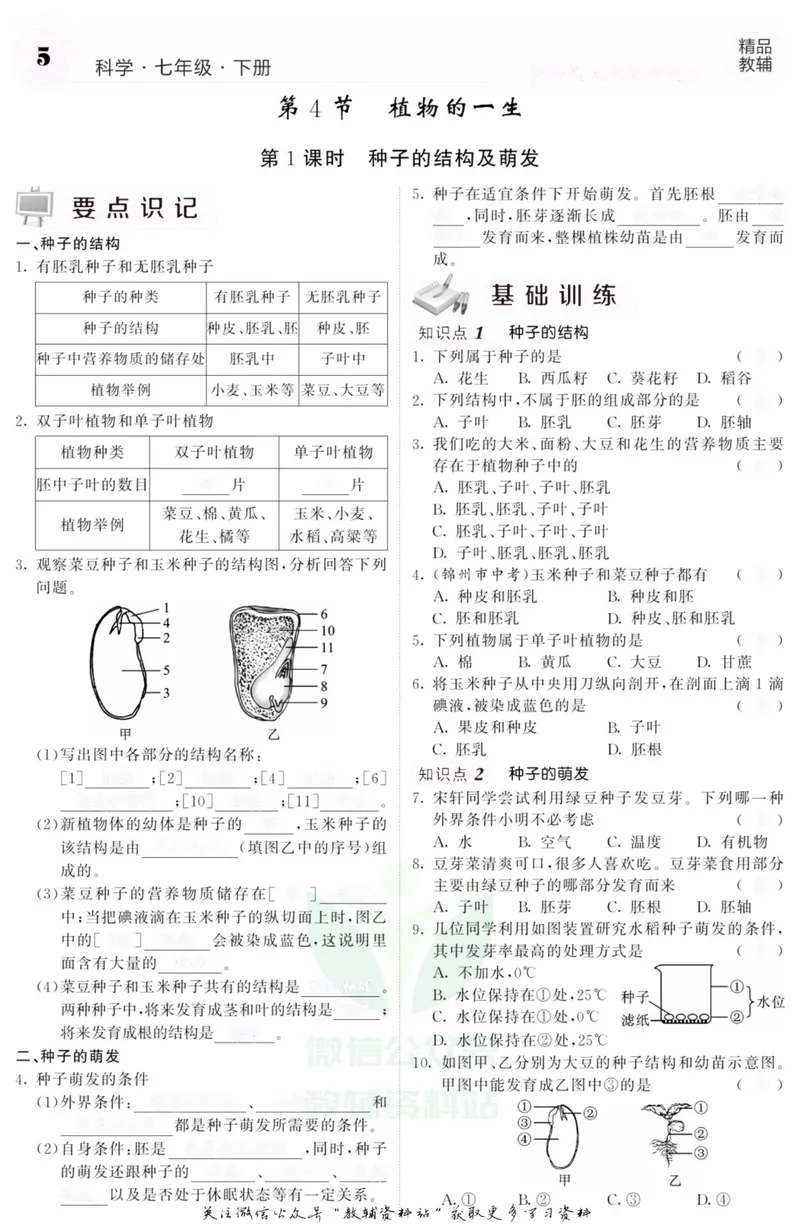 《《课堂内外》七年级下册科学浙教版B本去答案版_初中全科目同步习题+精品试卷（7-9年级）_25秋初中科学《同步习题+精品试卷》_《课堂内外》》第7页预览