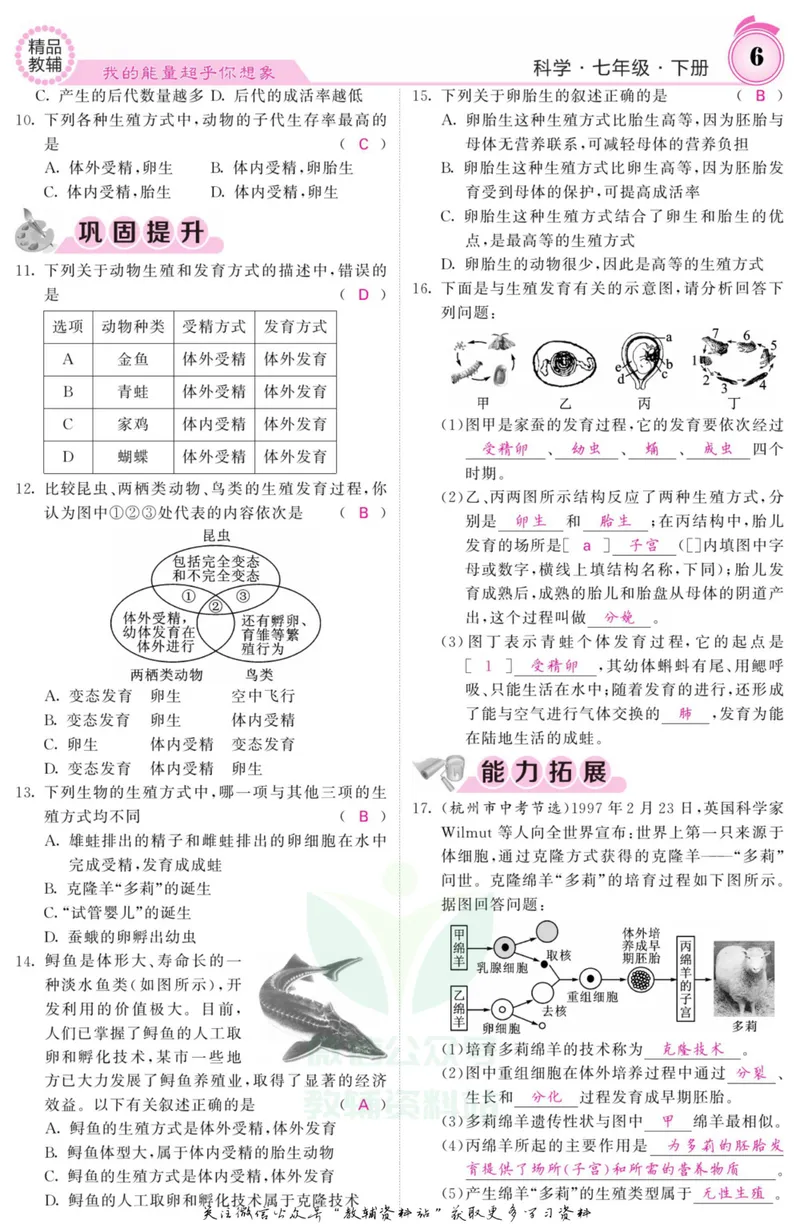 《《课堂内外》七年级下册科学浙教版A本教师用书_初中全科目同步习题+精品试卷（7-9年级）_25秋初中科学《同步习题+精品试卷》_《课堂内外》》第9页预览