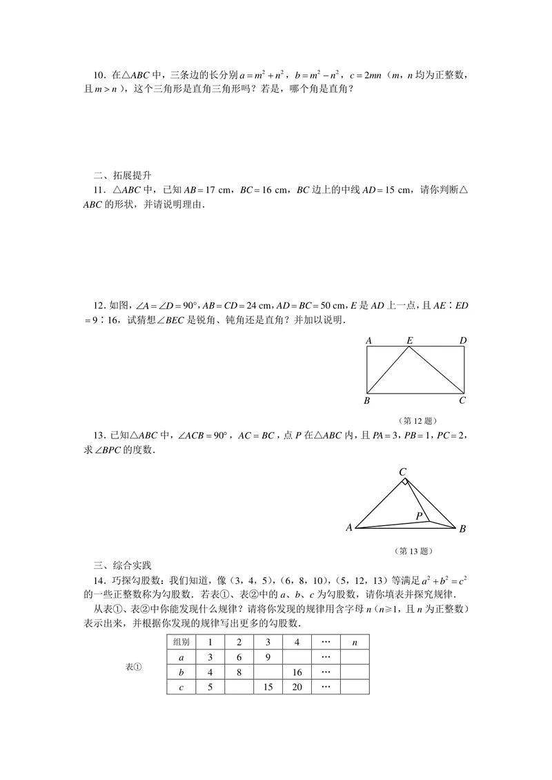 《八年级上册第3单元勾股定理单元作业_0作业_初中全科目同步习题+精品试卷（7-9年级）_25秋初中数学《同步习题+精品试卷》_初中数学苏科版试卷_《优秀作业单》_八年级》第10页预览